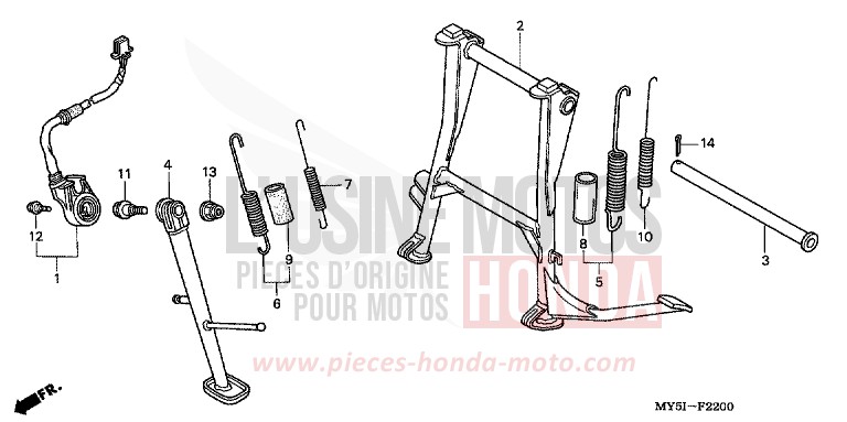 STAENDER von CB1300 Super Bold'or ABS SCHWARZ (NH1) von 2002